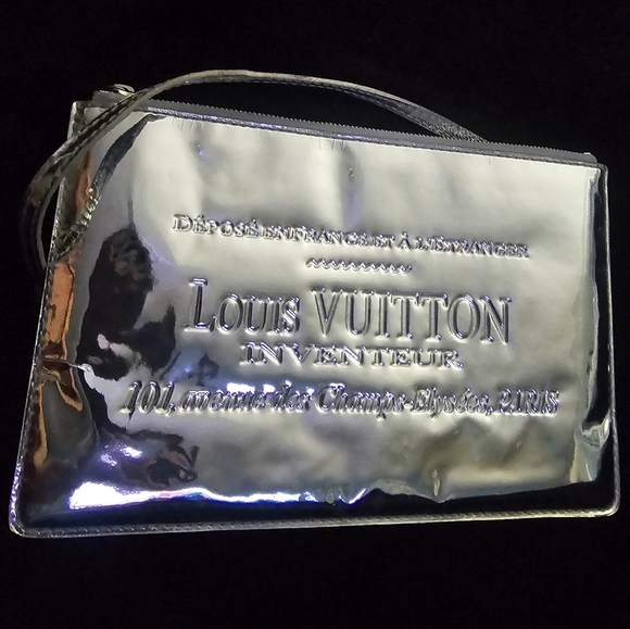 AUTHENTIC Louis Vuitton Metallic Silver Wristlet - Picture 1 of 2